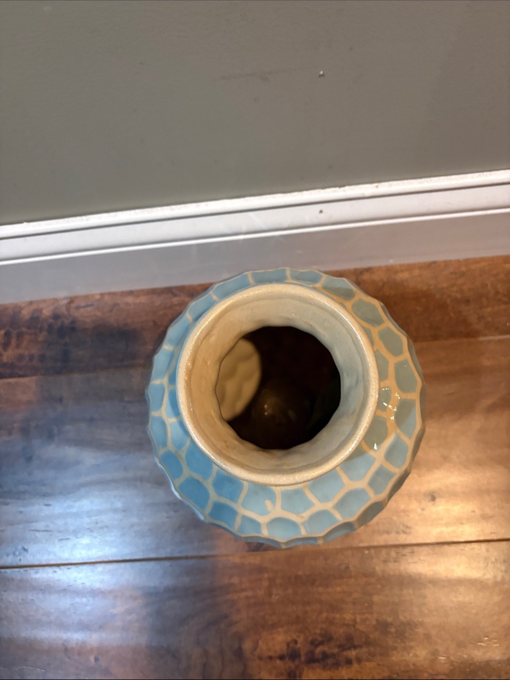 Pottery Vase Art aqua blue - Picture 5 of 5